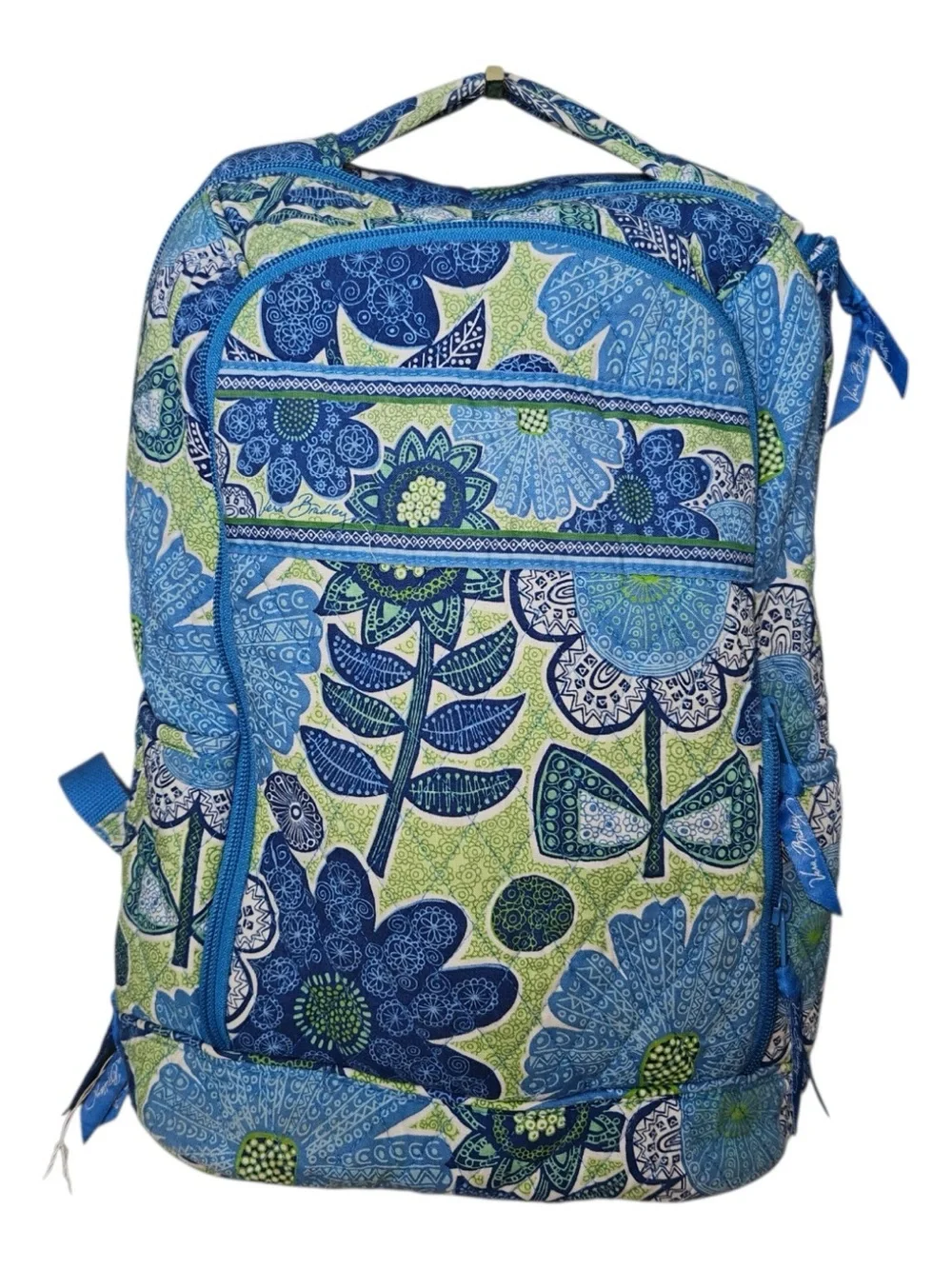 Vera Bradley Blue & Green Floral Quilted Backpack